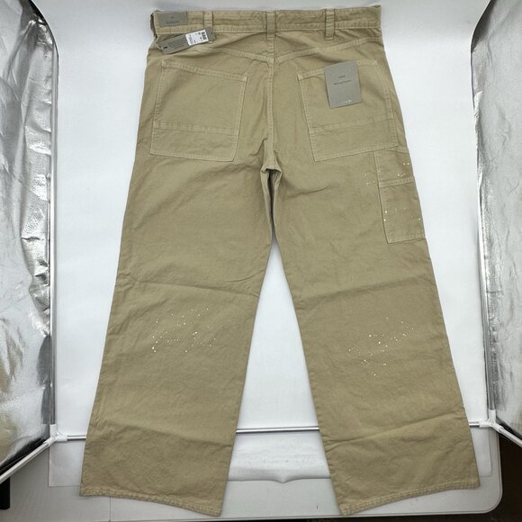 Hudson Luca Wide Leg Carpenter Size 42 Beige Paint Splatter Baggy Work Jeans NWT - Picture 11 of 16